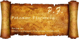 Patzauer Florencia névjegykártya